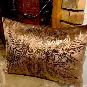 NWT Nourism 11” x 18” Metallic Taupe Pillow